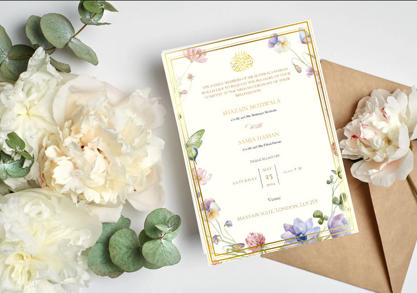 Floral wedding invites