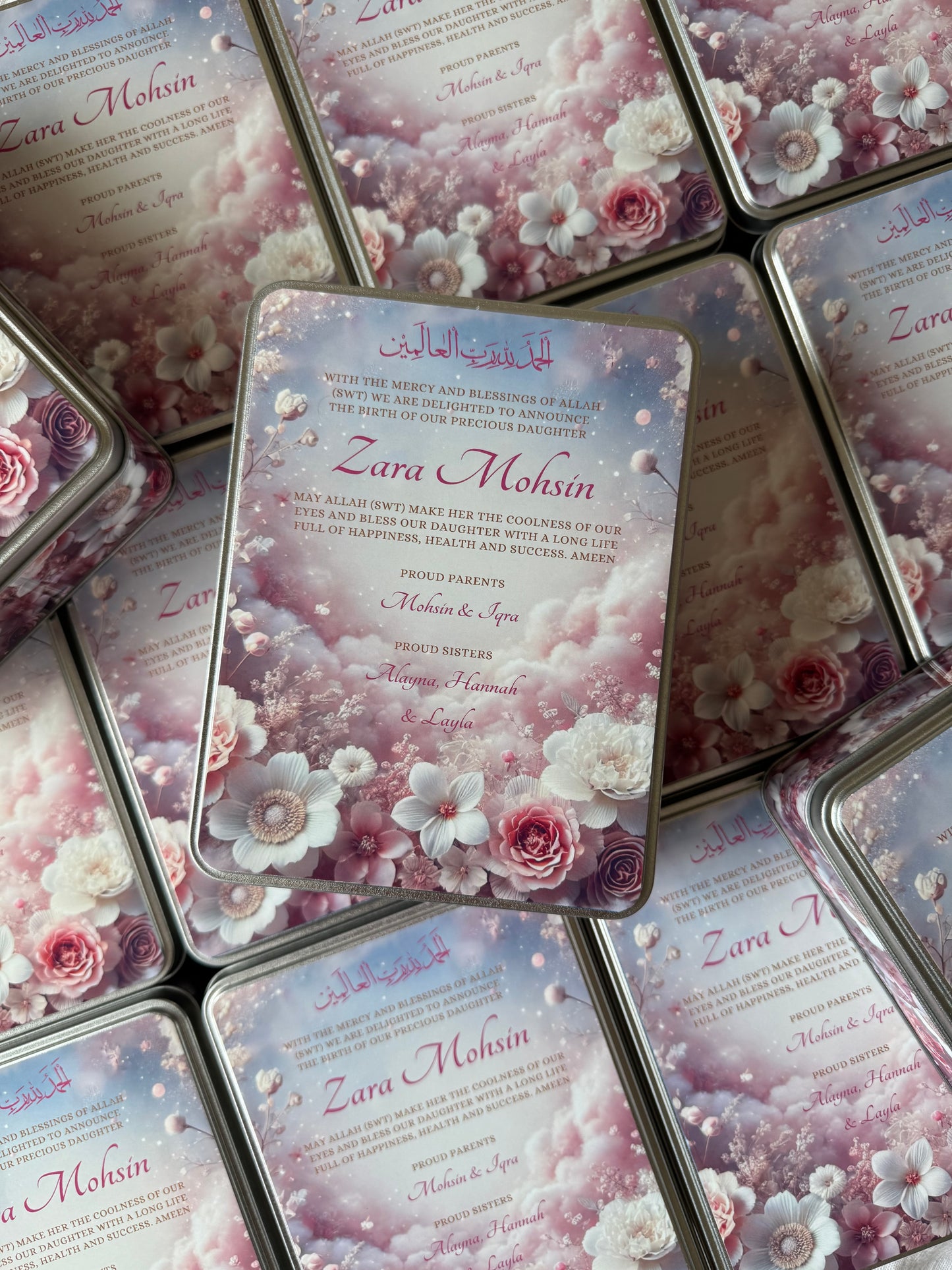 Floral baby girl Mithai boxes