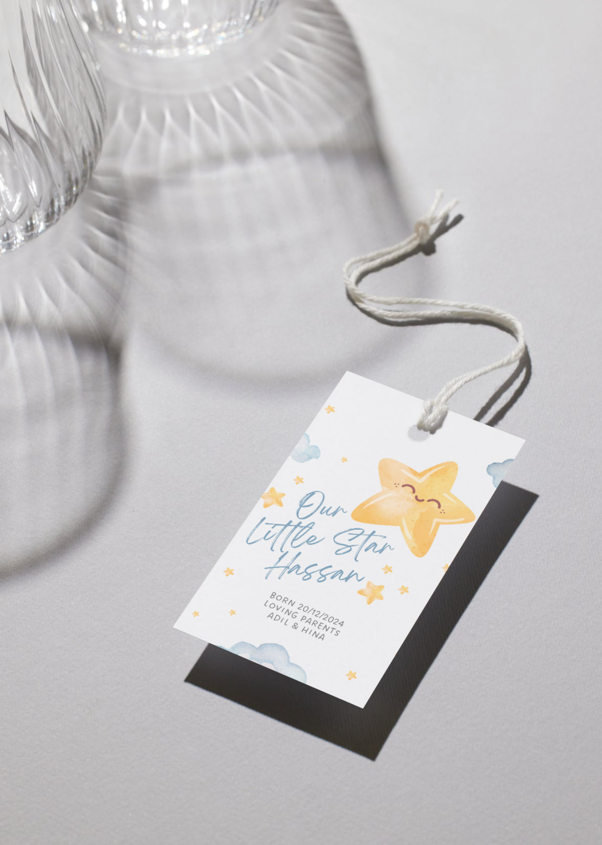 Star themed baby announcement tags & stickers