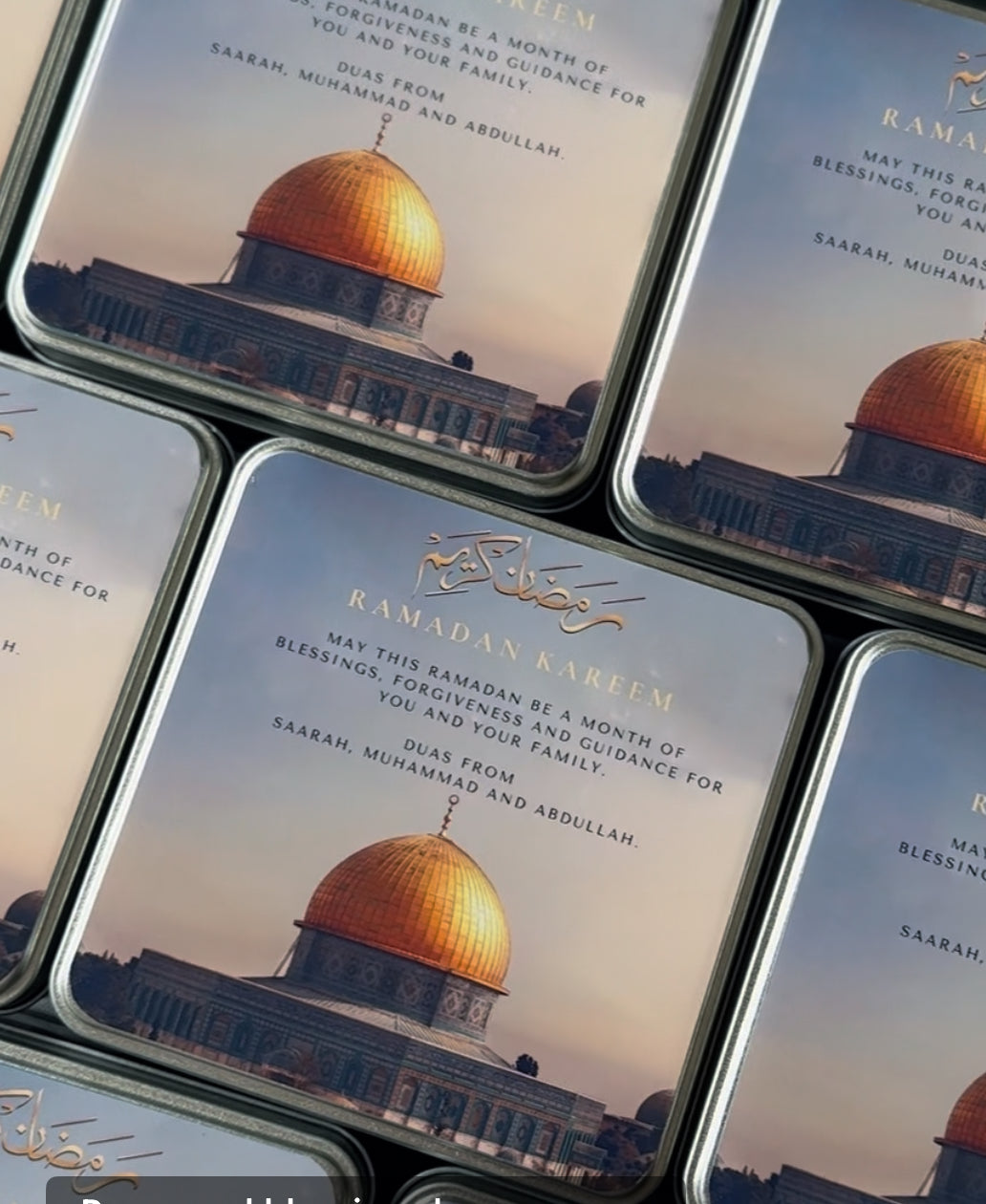 Masjid Aqsa design Ramadan tin