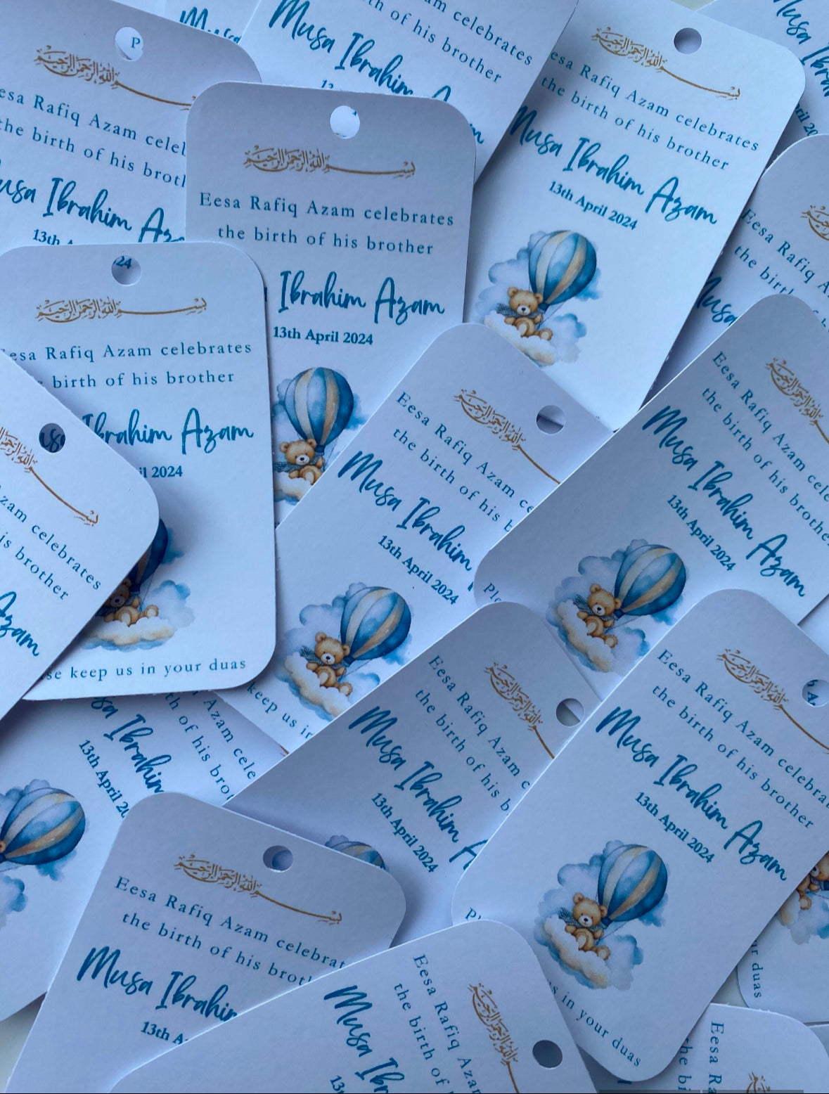 Blue gift tags