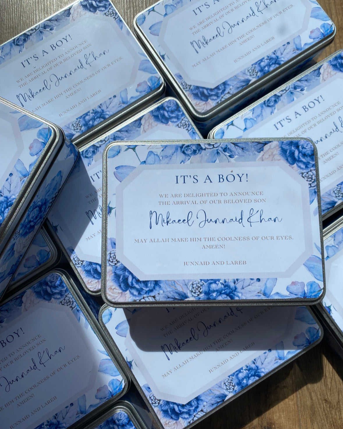 Floral baby boy Mithai boxes