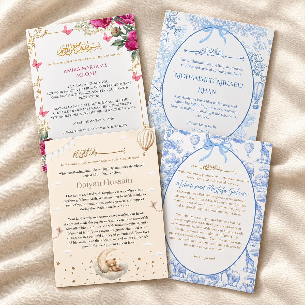 Dua Cards/Baby announcement cards