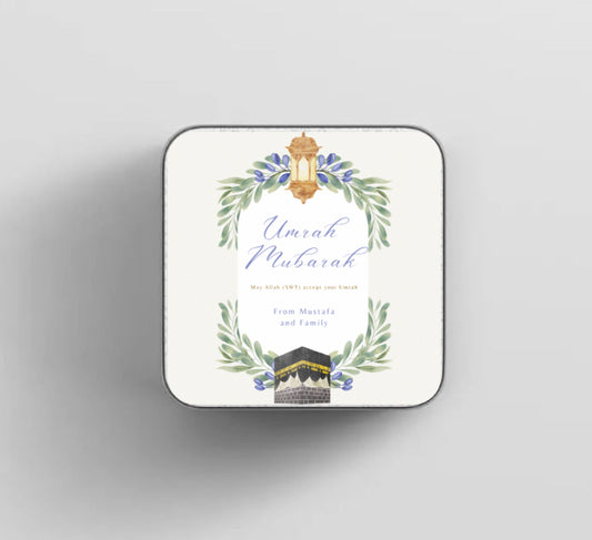 Umrah Mubarak gift tin