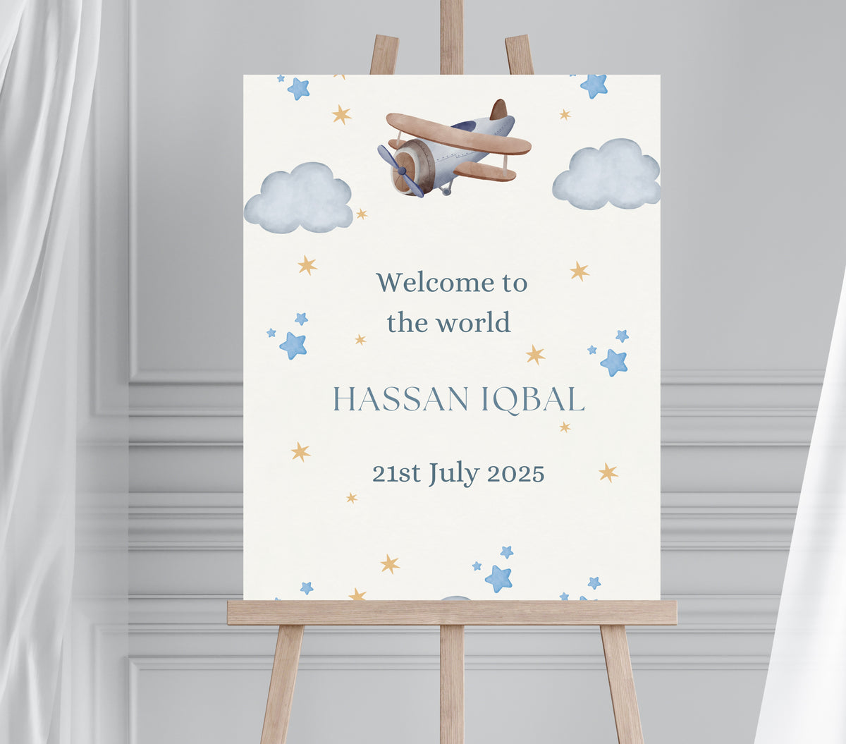 Aeroplane theme welcome sign