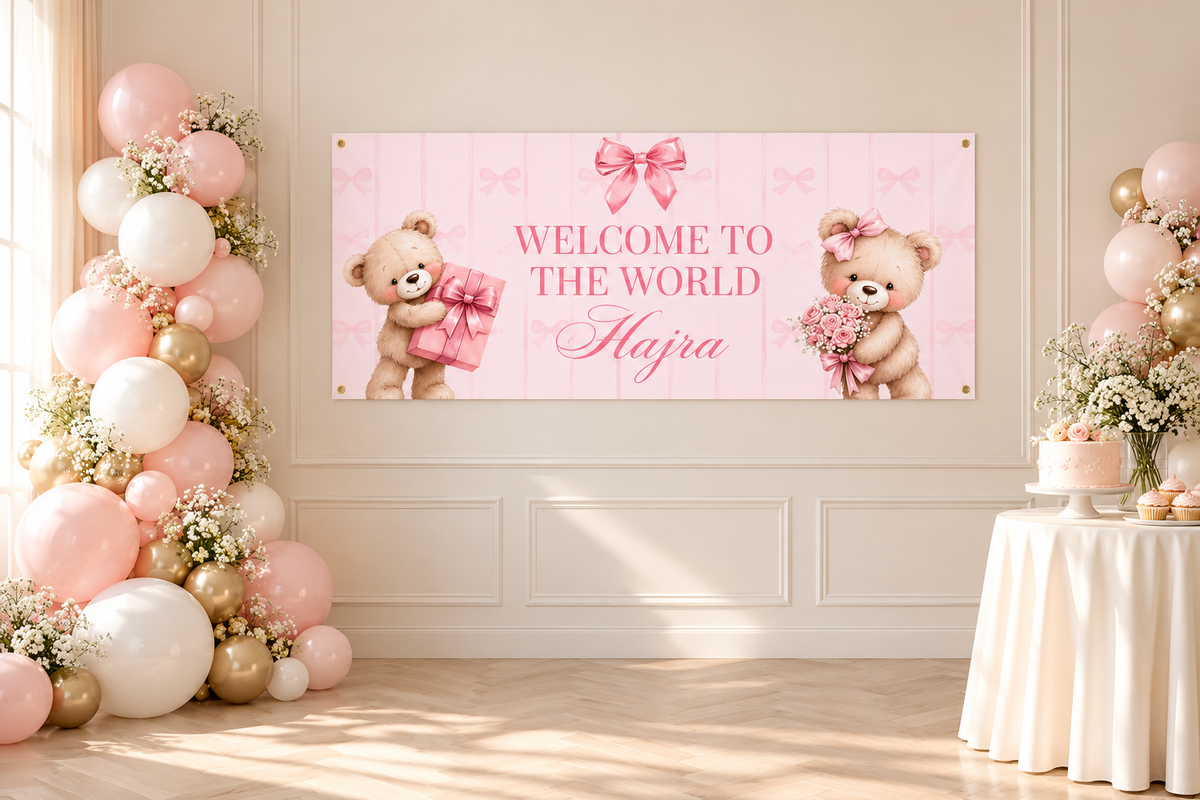 Pink custom banner