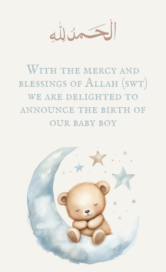 Baby boy teddy video announcement