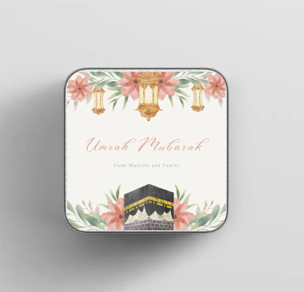 Umrah Mubarak gift tin