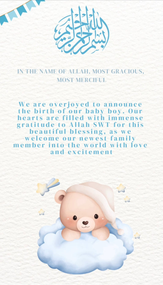 Post baby announcement baby boy