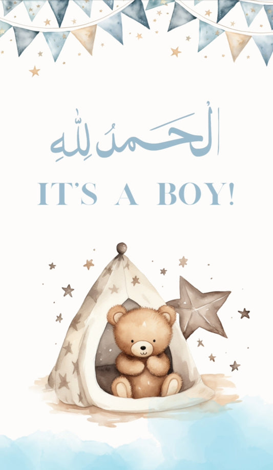 Video baby announcement Baby boy teddy