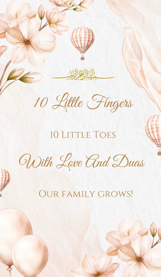 Baby girl floral announcement video peach