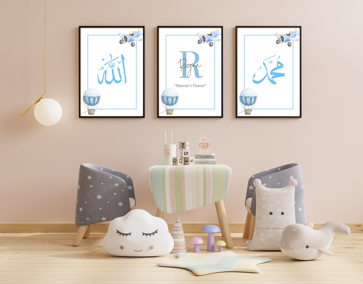Serene Blue Wall Art (Set of 3)