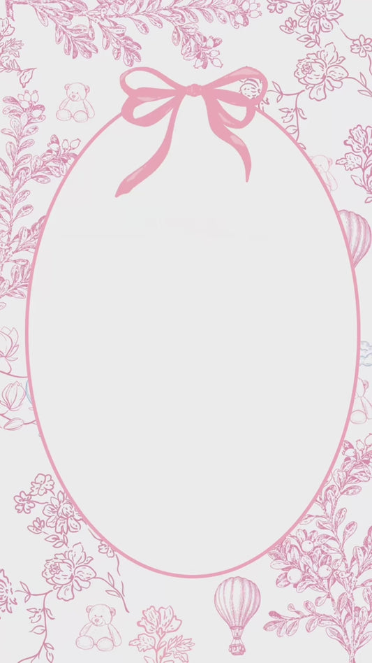 Pink floral theme baby announcement video